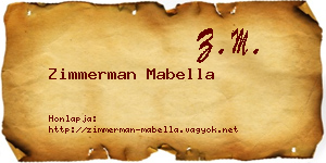 Zimmerman Mabella névjegykártya